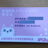 『愛猫飼育スペシャリスト』合格